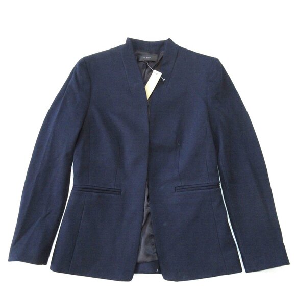 NWT J.Crew Going Out Blazer in Navy Blue Stretch Twill Open Front Jacket 12 - Picture 2 of 5
